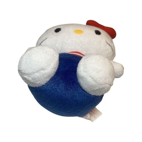 TY Hello Kitty Red White & Blue Stuffed Animal 7" Doll Overalls Stripe Patriotic - Picture 8 of 11